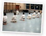 Quelques karatékas lors d'un cours de karaté Shotokai à la Rochette